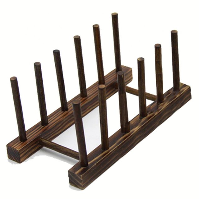 Bamboo Dish Plate Bowl Cup Book Pot Lid Cutting Board Drying Rack Stand Drainer Storage Holder Organizer Kitchen Cabinet(Keep Dry)