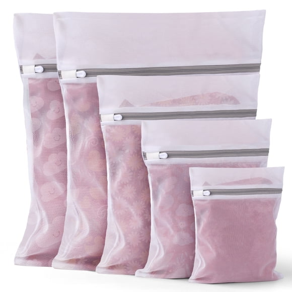 Okaka 5 Pcs Sacs à Linge en Filet pour Délicats Sacs de Lavage en Filet Robustes pour Blouse, Bas, sous-Vêtements, Soutien-Gorge, Lingerie Vêtements pour Bébé - 5 Tailles