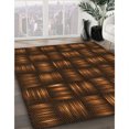 thumbnail image 3 of Ahgly Tapis d'Intérieur Lavable en Machine Carré Acajou Brun, 3 Pieds Carré, 3 of 7