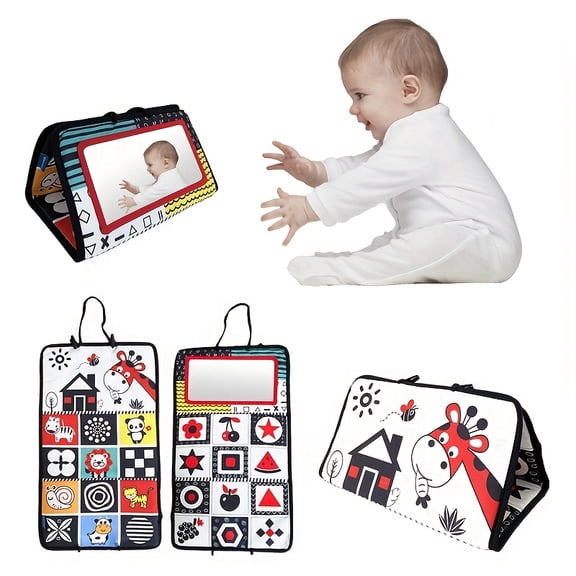 Jouets Miroir d'Éveil pour Bébé, Jouets Suspendus Pliants pour Voiture Orientée vers l'Arrière, s'Asseoir