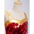 thumbnail image 4 of Hansber Robe Tutu de Danse pour Filles Enfants Paillettes Jazz Fête Danse Costume de Performance Rouge 6, 4 of 7