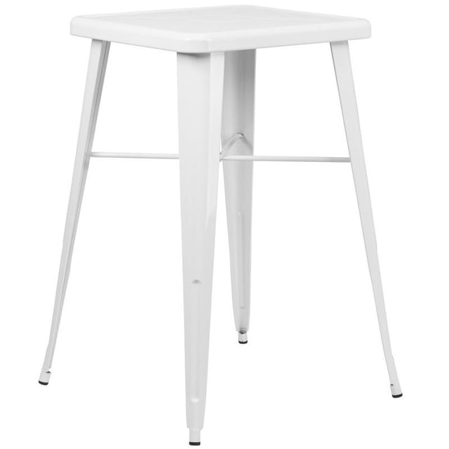 Flash Furniture 28" Square Metal Bar Table in White