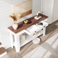 thumbnail image 3 of 54 Inch Long Console Table – Wooden Entryway Table with 2 Drawers & Open Storage Shelf, Sofa Table Behind Couch, Farmhouse Style Entryway & Hallway Organizer for Living Room, 3 of 6
