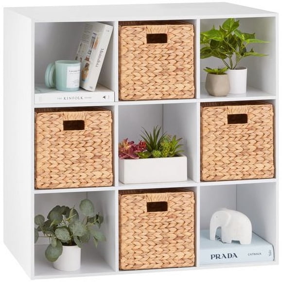 Best Choice Products 9-Cube Storage Organizer 11in Shelf Opening Bookcase Display Shelf Customizable w/ 3 Removable Back Panels - White