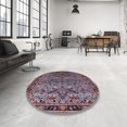 thumbnail image 4 of Ahgly Company Machine Washable Indoor Round Industrial Modern Dark Goldray Area Rugs, 3' Round, 4 of 7