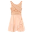 thumbnail image 3 of RUNQHUI Robe de Danse Courte pour Femmes en Mousseline, Ourlet Haut-Bas, Justaucorps Superposé, Robe Courte, Danse Lyrique, Orange Rose, TP, 3 of 7
