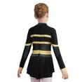 thumbnail image 2 of iiniim Enfants Filles Paillettes Uniforme de Cheerleading Tenue de Cheerleader Robe de Danse Scintillante Justaucorps Tenue de Performance de Danse Noir 10, 2 of 7