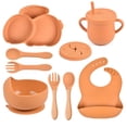 thumbnail image 1 of AMERTEER 9Pcs Children‘S Silicone Tableware Set Baby Non-Slip Divided Children‘S Plate Bowl With Suction Cup, 1 of 5