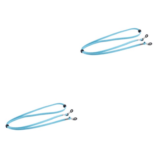 Transemion Eyeglass Strap Non- for Slip Stretchy Universal Rope Eyewear Sports Retainer Blue 26.77 Inch 2Set