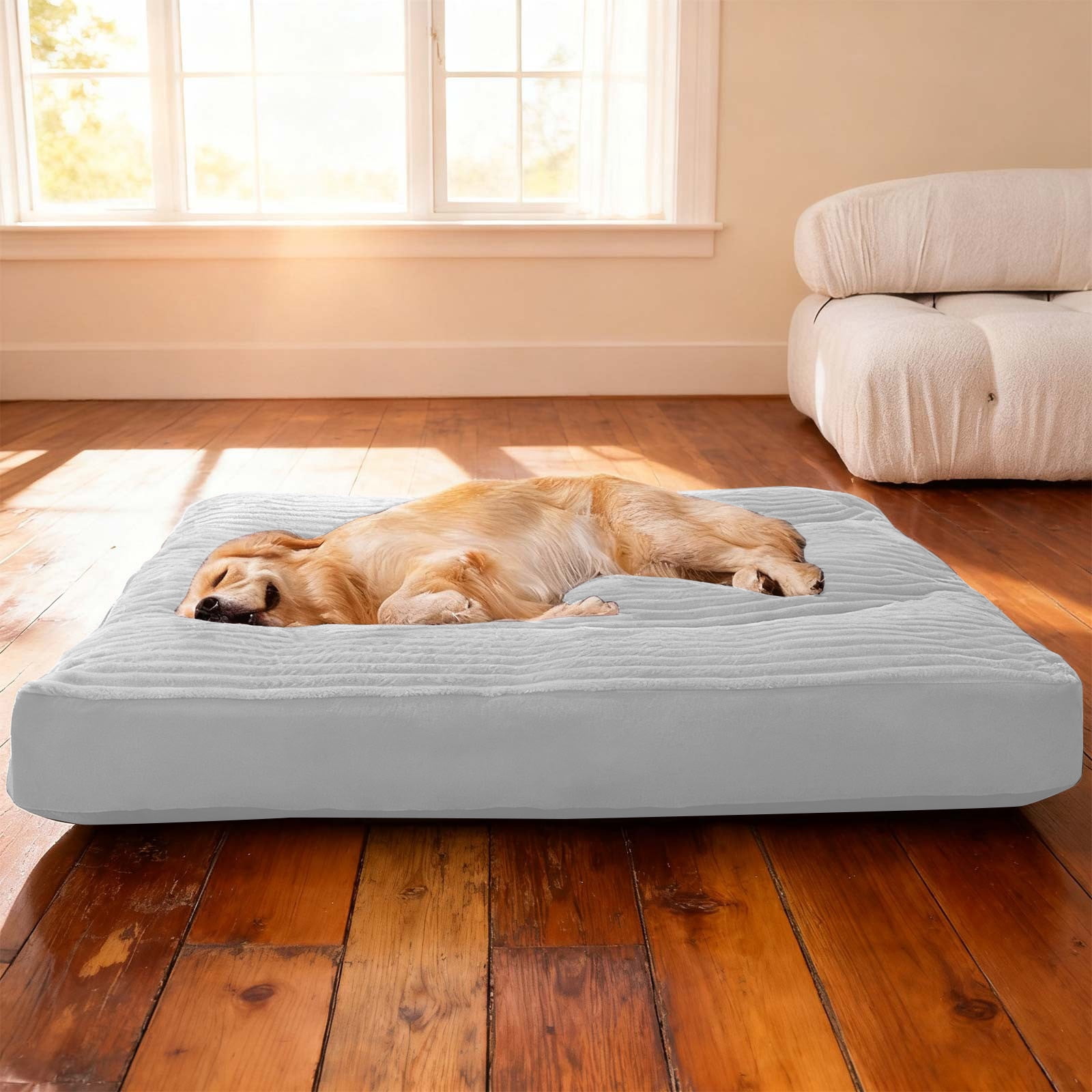 Gifts YYV Extra Large Dog Bed Washable Pet Mattress Thick Warm Cozy Cushion for Large Dogs Indoor Puppy Sleeping Pad Comfortable Mat Gray