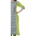 thumbnail image 3 of Moomaya Tunique Droite à Col en V pour Femmes, Manches Roulées, Kurta en Coton Imprimé, 3 of 6