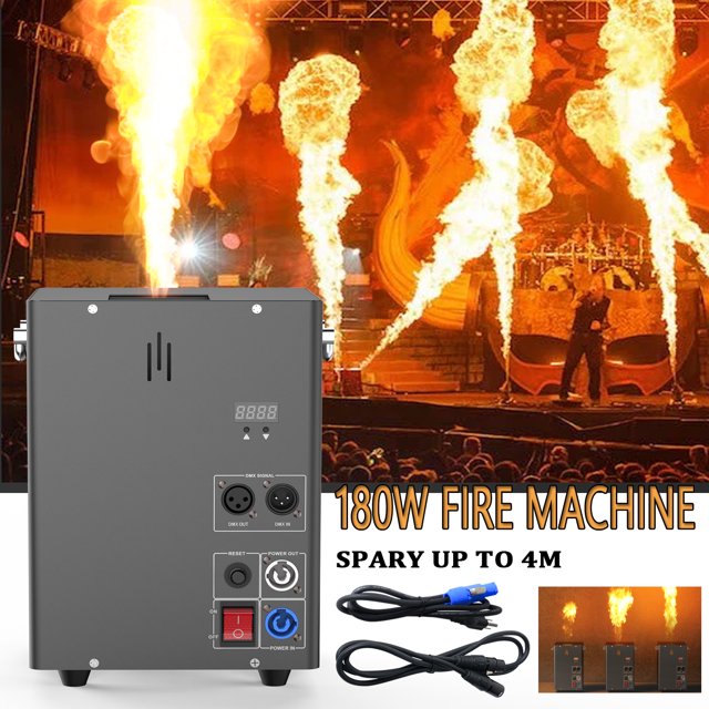Machine à Flamme à Tête Unique, 180w Lanceur de Flamme pour Scène DMX512 Machine à Feu pour Performance Extérieure