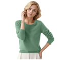 thumbnail image 1 of 2025 Chandail à Col Rond pour Femmes, Chandail Ample, Chandails pour Femmes, Chandail Uni Long, Chandail Lourd pour Femmes, 1 of 4