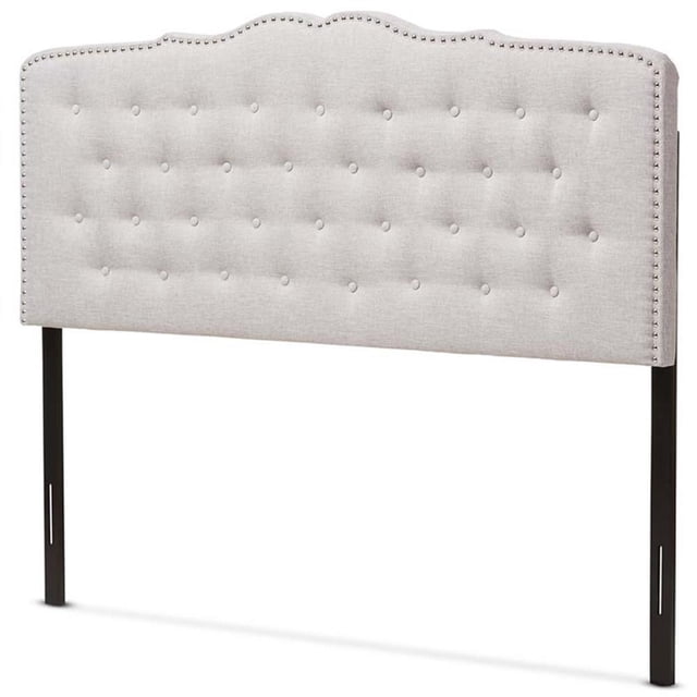 Baxton Studio Lucy Fabric Tufted King Headboard in Grayish Beige