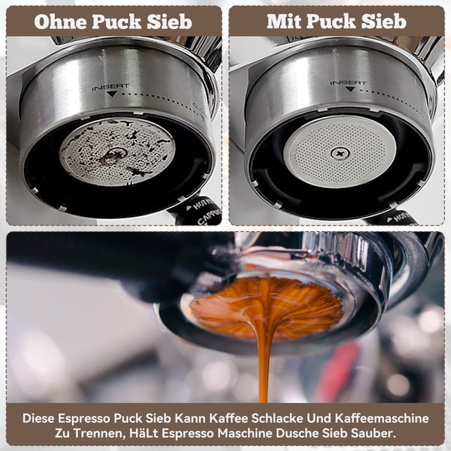 Decodeary 2pcs/set Exquisite Craft And Durability Screen Filter For Espressos Wide Application Food Grade 53.5mm,1.7mm,150um