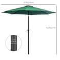 thumbnail image 3 of Outsunny Parasol de Marché Rond 3 m x 2,4 m, Vert, 3 of 10