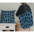 thumbnail image 5 of Soimoi Blue Modal Satin Fabric Snow & Cedar Tree Printed Fabric 1 Yard 42 Inch Wide, 5 of 5