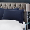 thumbnail image 1 of Microfiber Pillowcases 2 Pcs with Embroidery Zipper Closure Navy Travel, 1 of 7