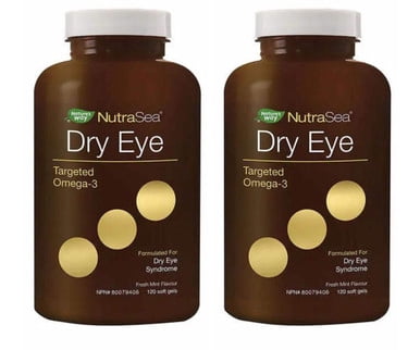 NutraSea Dry Eye Targeted Omega-3 - 2-Pack (120 Softgels Each) | Fresh Mint Flavor