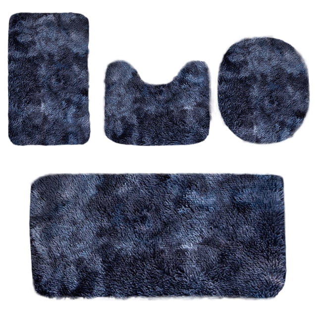 Wzzjkit 4PC Bathroom Rugs, Soft Comfortable Bath Mats for Bathroom, Non-Slip Machine Washable Bathroom Mats, Thick Dry Quickly Absorbent Water Bath Mat