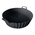 thumbnail image 2 of TIMIFIS Air Fryer Silicone Liners Kitchen Essentials Reusable Air Fryer Silicone Baking Pan Air Fryer Silicone Pad Air Fryer Lined 7.5 Inch Apartment Essentials For First Apartment, 2 of 6