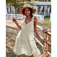 thumbnail image 2 of YNIQUE Womens Summer Casual Spaghetti Strap Smocked Ruffled Vacation Mini Dress, 2 of 6