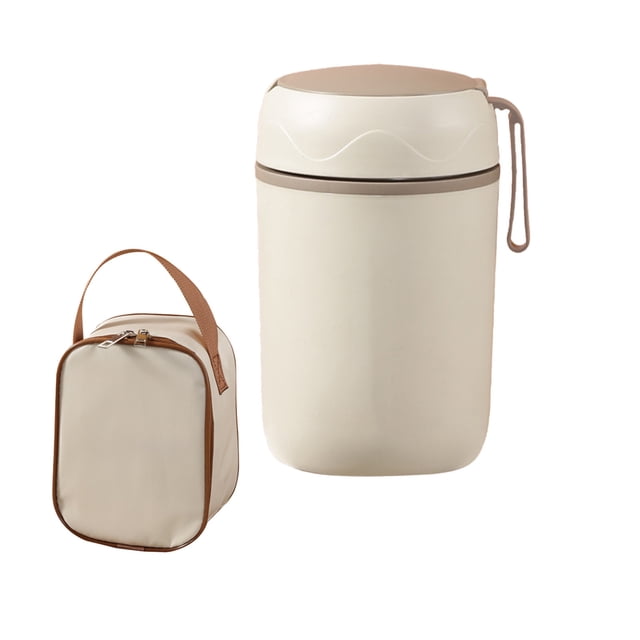 Insulated Food Jar 20 oz Stainless Steel Wide Mouth Thermal Soup Container with Built In Foldable Plastic Fork Spoon for Kids and Adults