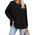 thumbnail image 1 of RXIRUCGD Sweatshirts Oversize pour Femmes 2024 Décontracté Col Rond Manches Longues Hauts en Tricot Pull, Noir, Taille : m, 1 of 9