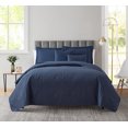thumbnail image 1 of Clara Clark Home Quilt Set Bedspread - Ultra Soft Microfiber Embossed Grid Weave Pinsonic Lightweight - Quilted Comforter 5 Piece Bedding Set - 2 Pillow Shams, 2 Euro Shams - King, Navy Blue, 1 of 4