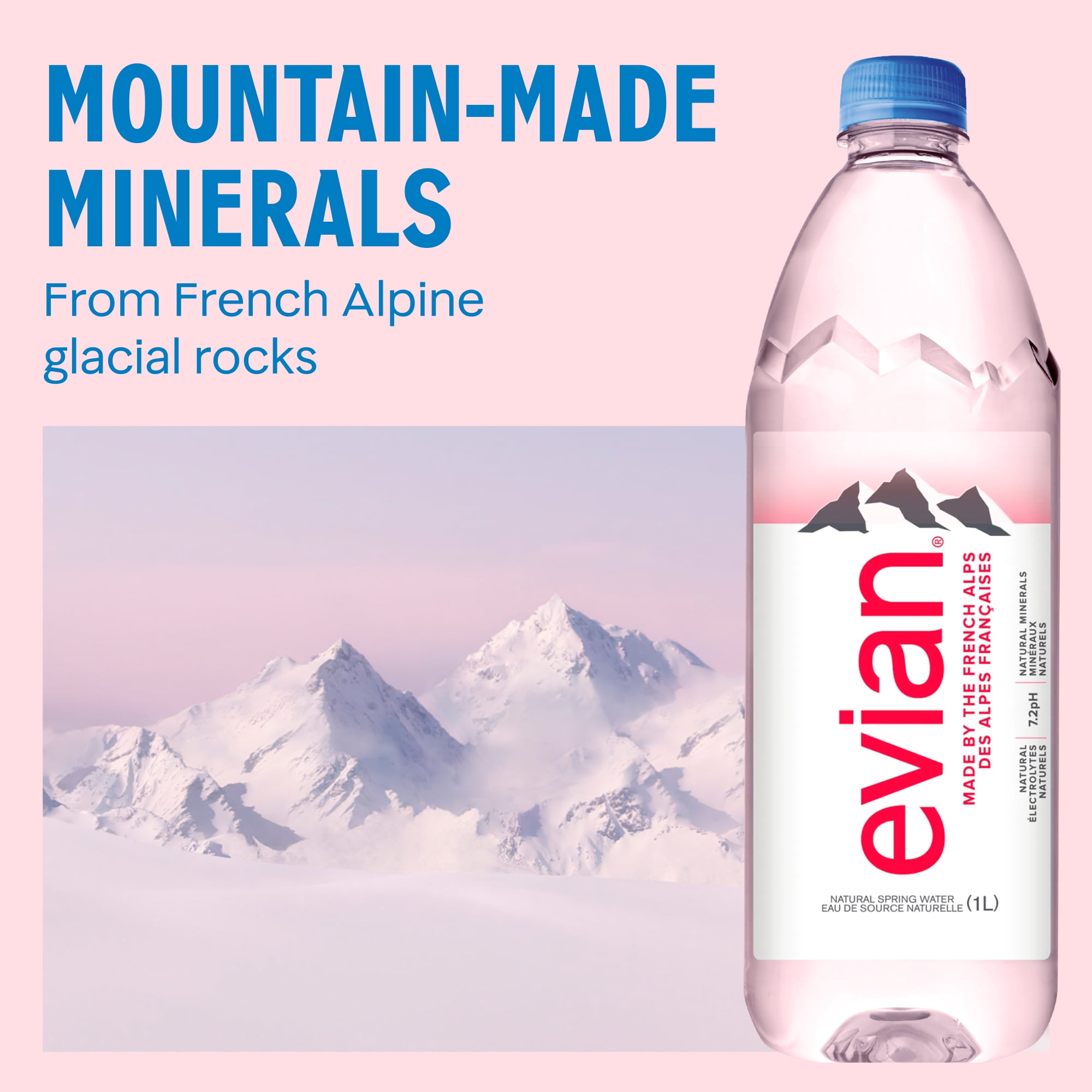 evian Eau Minérale Naturelle 6 x 1 L, Bouteilles