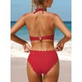 thumbnail image 5 of Charmo Women Keyhole Cutout Bikini Sexy Two Piece Bathing Suits Mid Rise Swimsuits, 5 of 5