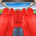 thumbnail image 3 of For 2017-2024 Tesla Model 3 FH Group Faux Leather Custom Fit Car Seat Covers   Solid Red - Full Set, 3 of 8