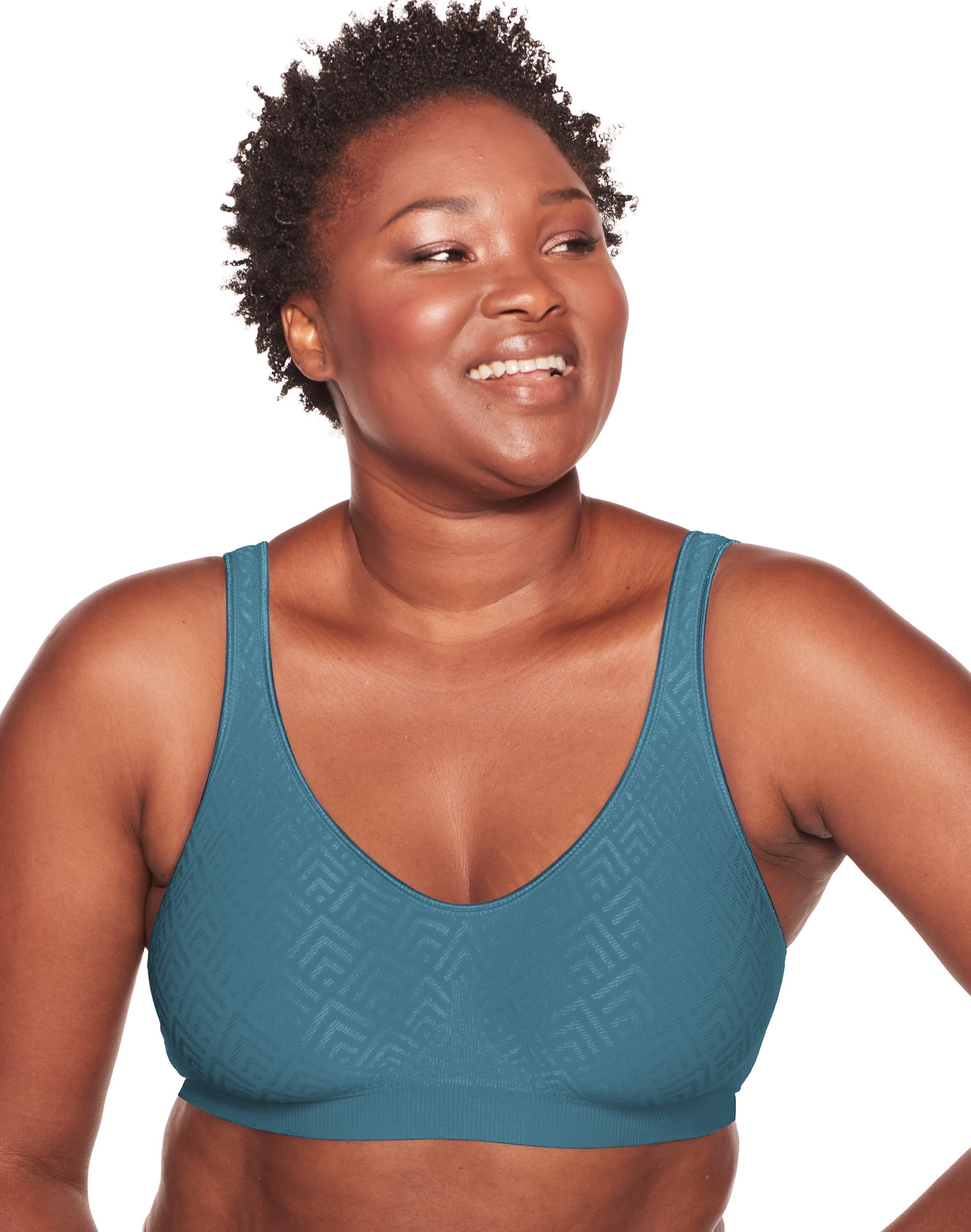 Bali Womens Comfort Revolution Smart Size Wirefree Bra, 2XL, Oceanstorm Retro