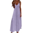thumbnail image 1 of Yuyuzo Robe Maxi pour Femmes au Crochet Sans Manches à Bretelles Spaghetti Longue Robe Décontractée à Col en V Fluide d'Été Boho Robe Maxi, 1 of 6