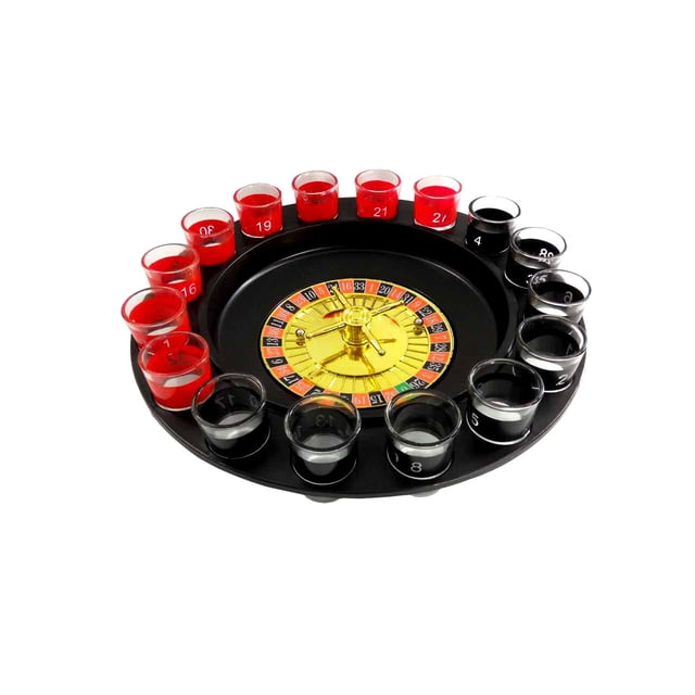 FixtureDisplays® Verre à Shooter Roulette, Ensemble de Jeu à Boire - (2) Balles et (16) Verres 16869