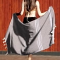 thumbnail image 2 of Serviette de Plage Turque Antiadhésive Motif Rayé Sable pour Adultes Châle de Sauna Extérieur, 2 of 5