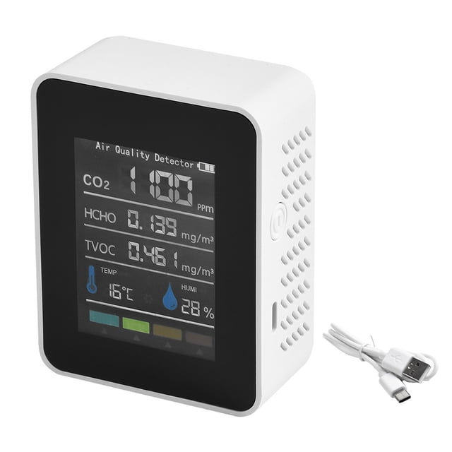 5 In1 Indoor Air Quality Monitor HCHO TVOC AFor For Qi Meter Detector Tester