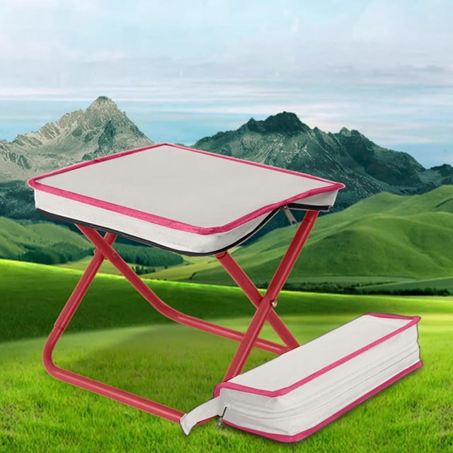Miogawg Outdoor Folding Stool Portable Handle Bag Mini Folding Chair Fishing Stool Queueing Zipper Stool Camping Fully Foldable Chair