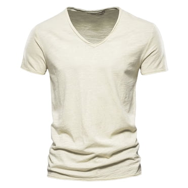 Men's Casual Loose V-Neck T-Shirt for Everyday Wear - Comfortable and Versatile Top for Spring and Summer for Relaxing and Outings