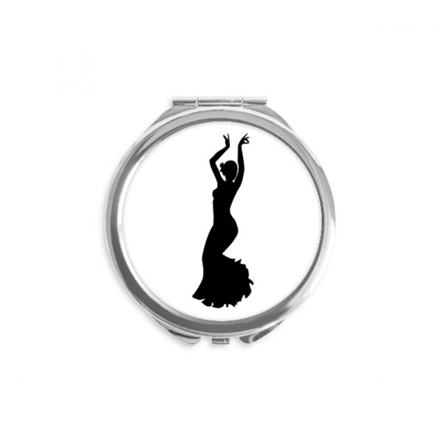 Danseuse de Performance Art Dansant Folklorique Miroir Compact Rond Portable de Poche en Verre
