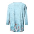 thumbnail image 5 of IROINID Économies Polyester T-shirt à Manches Longues pour Femmes, T-shirt Ample Imprimé de Loisirs, Blouse à Col Rond, Hauts, Bleu Pâle, 5 of 5