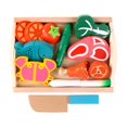 thumbnail image 1 of Milaget Wooden Food Toy Kitchen Montessori Party Cooking 10pc vegetable meat, 1 of 9