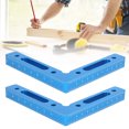 thumbnail image 2 of 2Pcs/Set Aluminum Alloy Carpenter 90 Degree Right Angle Positioner Clamps Woodworking Tool Blue, 2 of 5