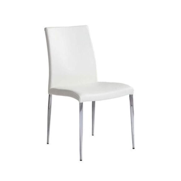 Plata Décor Imports Chaise de salle à manger rembourrée blanche