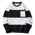 thumbnail image 1 of Rbaofujie Chandails à Capuche pour Hommes, Chandail à Enfiler pour Homme Grande Taille, Mode Décontractée, Col Rond, Personnalisé, à Blocs de Couleur, Chandail à Manches Longues, Chemises Décontractées pour Hommes, 1 of 8