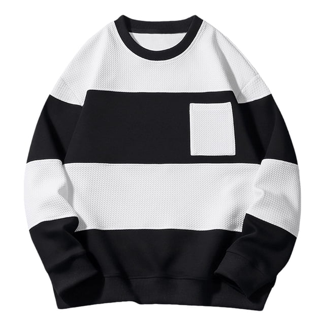 Rbaofujie Chandails à Capuche pour Hommes, Chandail à Enfiler pour Homme Grande Taille, Mode Décontractée, Col Rond, Personnalisé, à Blocs de Couleur, Chandail à Manches Longues, Chemises Décontractées pour Hommes