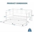 thumbnail image 3 of EDTara Steel Slat Support Metal Daybed, Elegant Arched Headboard Design, Easy Assembly for Guest Room, 3 of 7