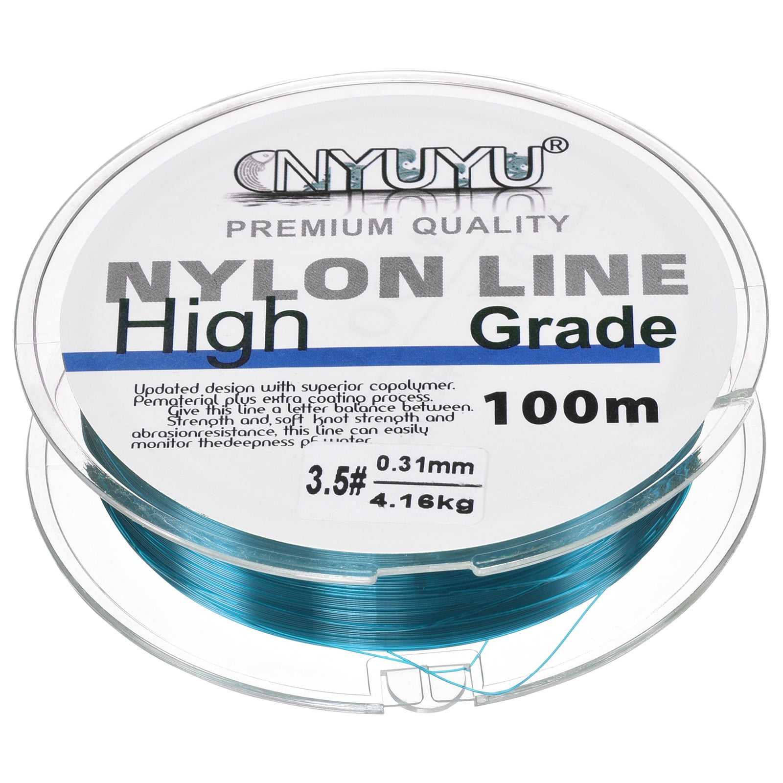 Uxcell 109Yard 10Lb Fluorocarbon Coated Monofilament Nylon Fishing Line Sea Blue