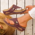 thumbnail image 3 of Wedge Flip Flop Sandals for Women 2025 Beach Comfortable Arch Support Orthopedic Heeled Thongs Dress Slippers, 3 of 6