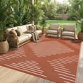 thumbnail image 2 of Nanan 9x12 Modern Geometric Outdoor Rug, All-Weather Waterproof Patio Mat, UV Resistant, Stain Resistant, Easy Clean Plastic Rug for Yard, Deck, Balcony, Camping,Terracotta Orange/White, 2 of 8